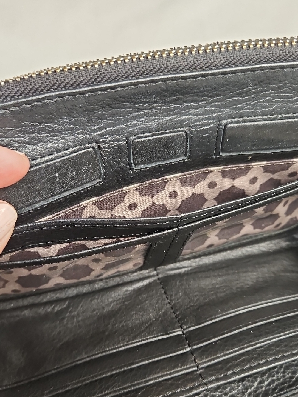 Brighton Black Leather Wallet/Organizer/Crossbody with Silver Accent - Picture 6 of 14